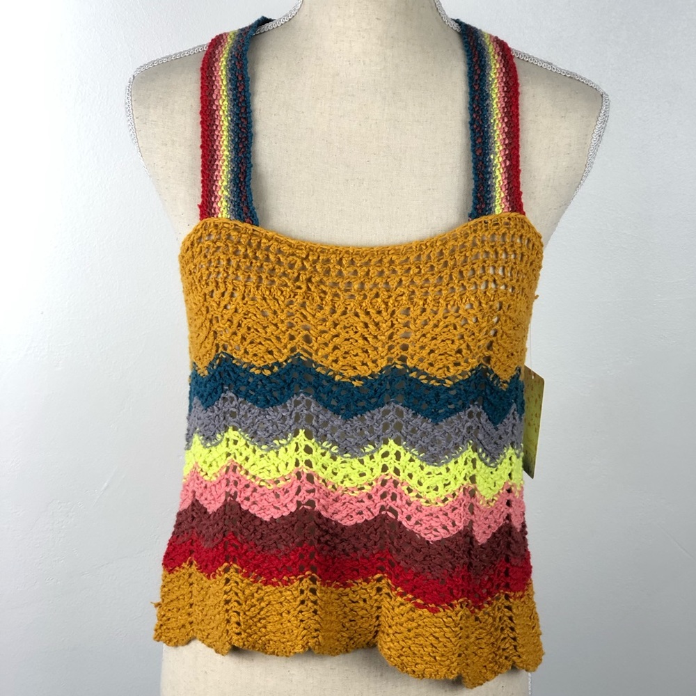 NEW Free People Boho Open-Back Sweater Tank